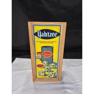 Yahtzee Nostalgia Games Series Wooden Box Parker Bros Hasbro 2004 Dice